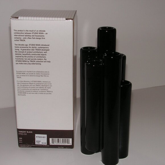 Mikasa Truck Tangent Vase Black Ceramic - Picture 10 of 14
